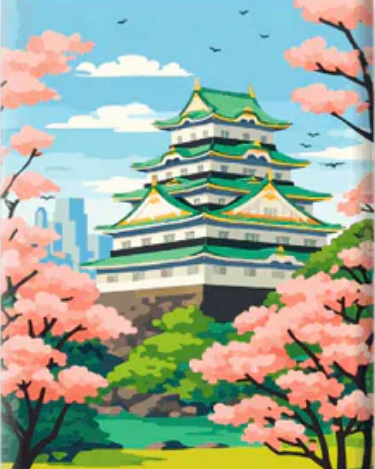 Miniktuval™ Japon Tapınakları - Mini Sayılarla Boyama Seti