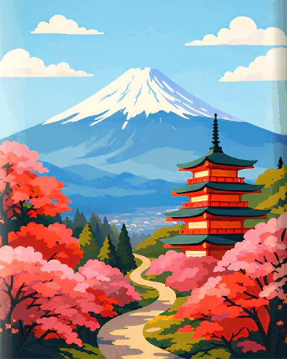 Miniktuval™ Japon Tapınakları - Mini Sayılarla Boyama Seti