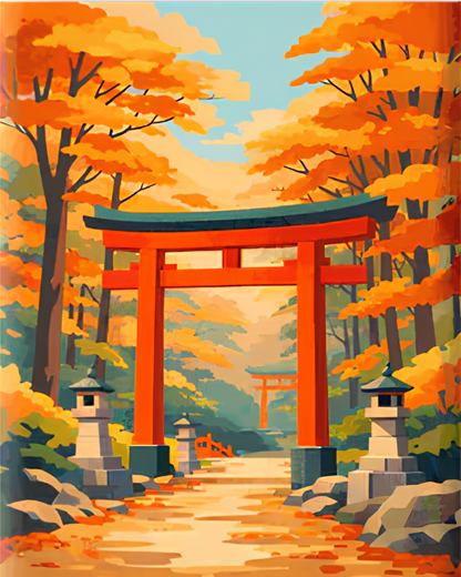 Miniktuval™ Japon Tapınakları - Mini Sayılarla Boyama Seti