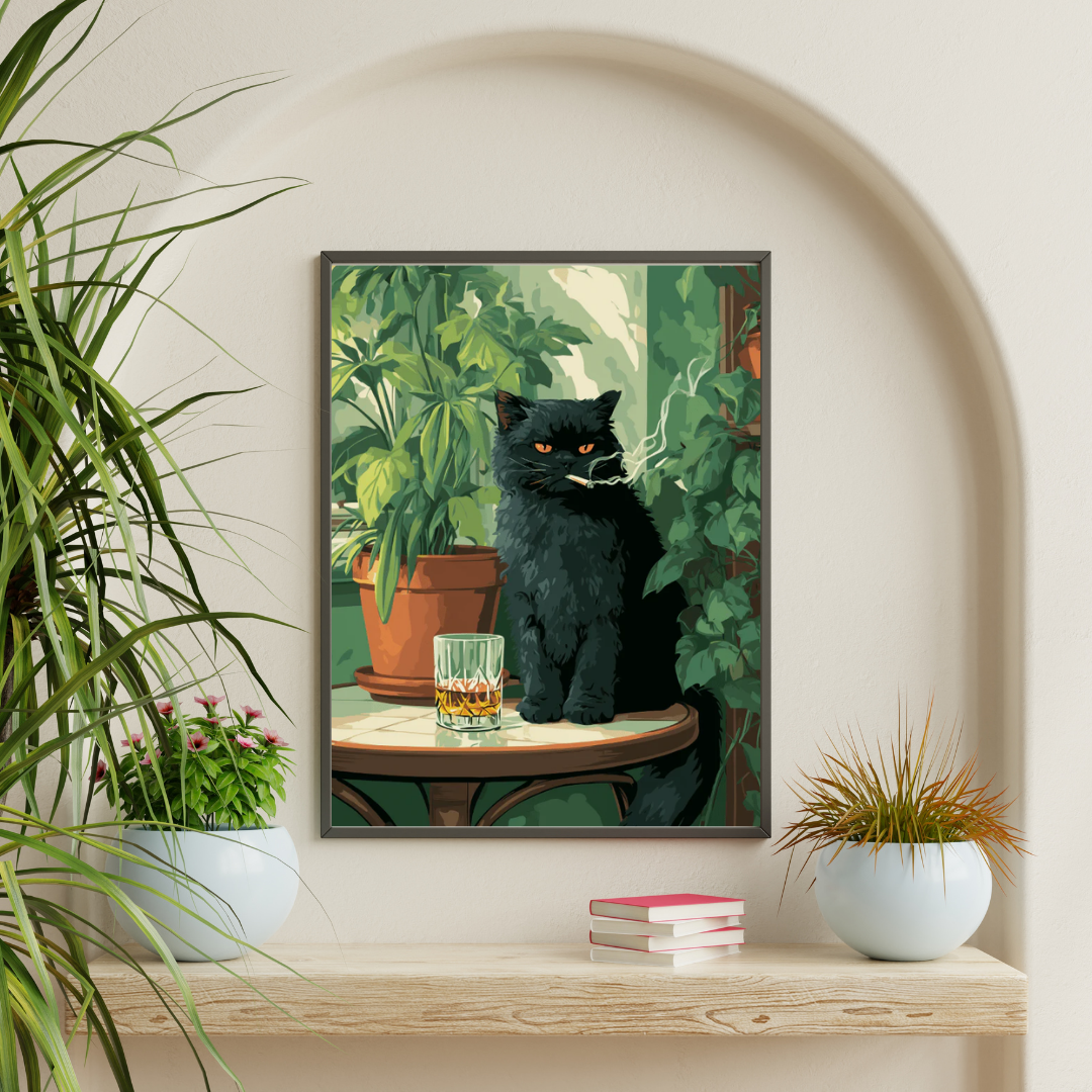 Miniktuval™ Huysuz Kedi -Sayılarla Boyama seti