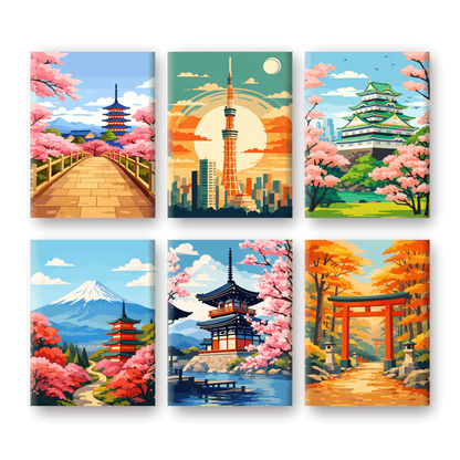 Minik Tuval ™ 6'lı Mini Set-Japon Tapınakları
