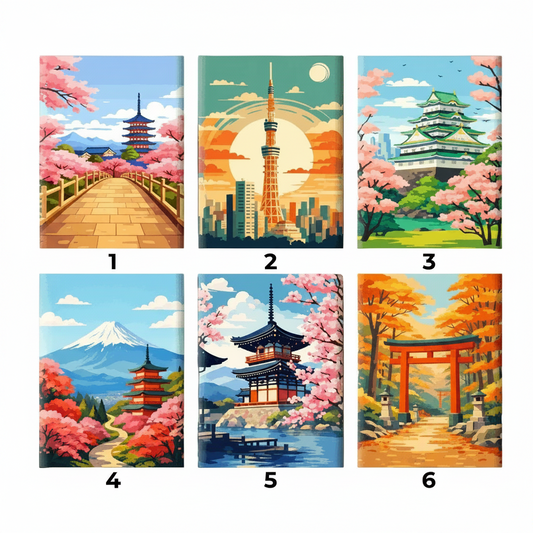 Miniktuval™ Japon Tapınakları - Mini Sayılarla Boyama Seti